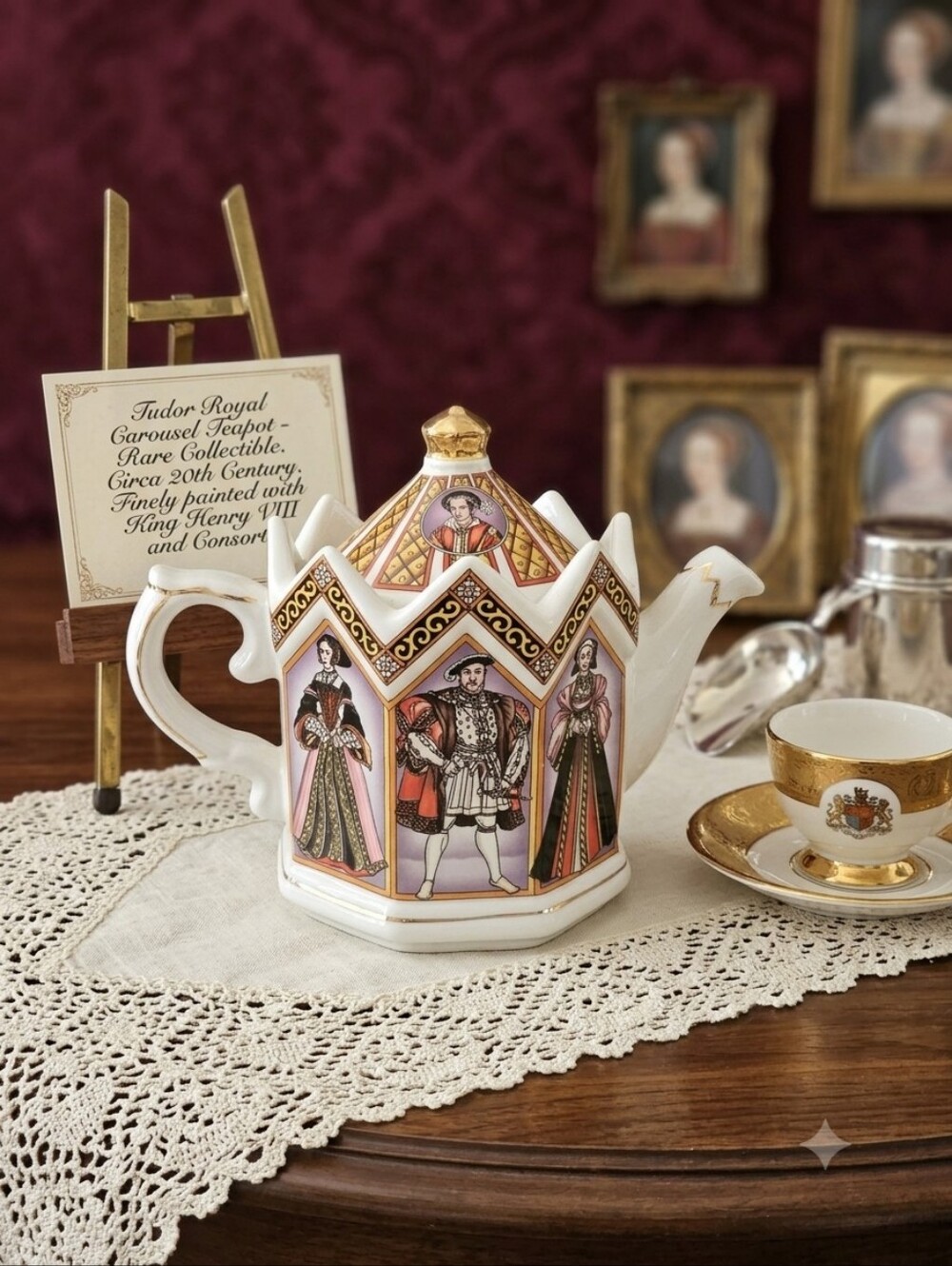 VTG James Sadler King Henry VIII & Six Wives Crown Teapot England